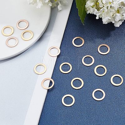 Unicraftale 60Pcs 2 Colors PVD Vacuum Plating 304 Stainless Steel Linking Rings STAS-UN0018-37-1