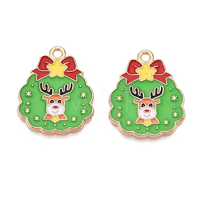 Christmas Theme Alloy Enamel Pendants ENAM-T020-10F-1