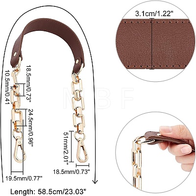 Imitation Leather Bag Handles FIND-WH0070-10D-1