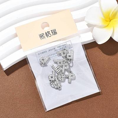 SHEGRACE Brass Micro Pave Clear Cubic Zirconia Pendants XGRQ29479-394P-P-1