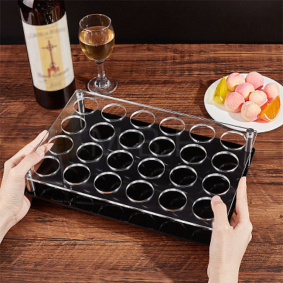 24 Round Holes Acrylic Shot Glasses Holders AJEW-WH0332-32D-1