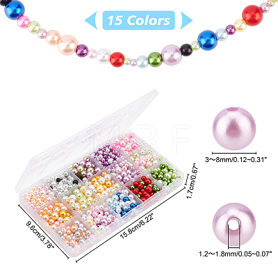   15 Colors ABS Plastic Beads KY-PH0001-54-1
