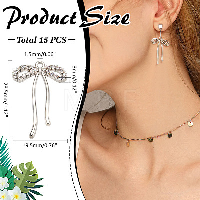 15Pcs Alloy Micro Pave Cubic Zirconia Pendants FIND-ME0001-68-1