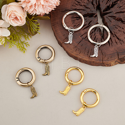 6Pcs 3 Colors Boot Alloy Shoe Charms HJEW-AB00734-1