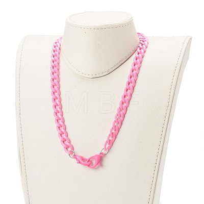 Personalized Acrylic Curb Chain Necklaces NJEW-JN03515-03-1
