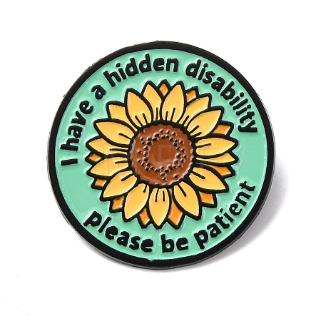 Hidden Disability Sunflower Pin Enamel Pins JEWB-A038-09EB-1