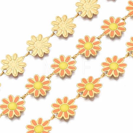 304 Stainless Steel & Enamel Link Chains CHS-Q004-001D-NF-1