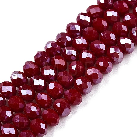 Electroplate Glass Beads Strands EGLA-A044-P6mm-A02-1