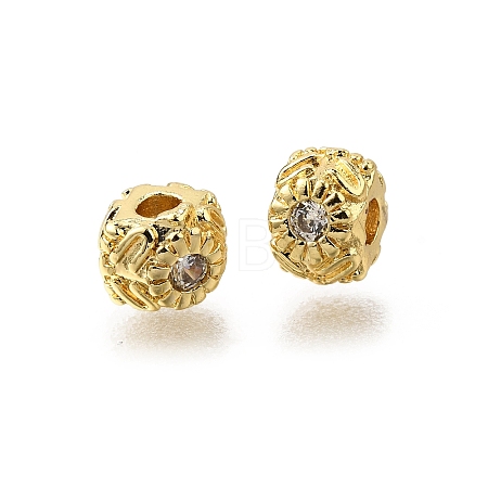 Brass Micro Pave Cubic Zirconia Beads KK-C106-15G-1