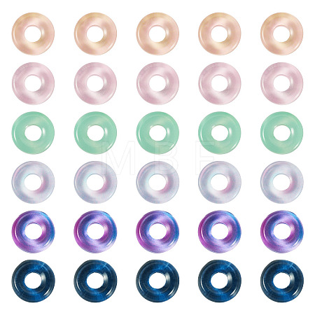 120Pcs 6 Colors Transparent Glass European Beads GLAA-TA0004-07-1
