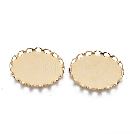 304 Stainless Steel Cabochon Settings X-STAS-P249-13A-G-1