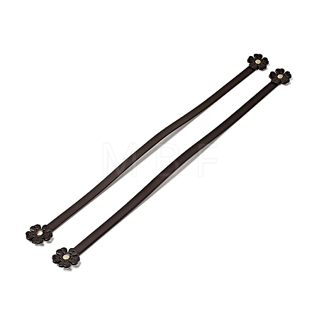 Flower End Cowhide Leather Sew On Bag Handles FIND-D027-17A-03-1