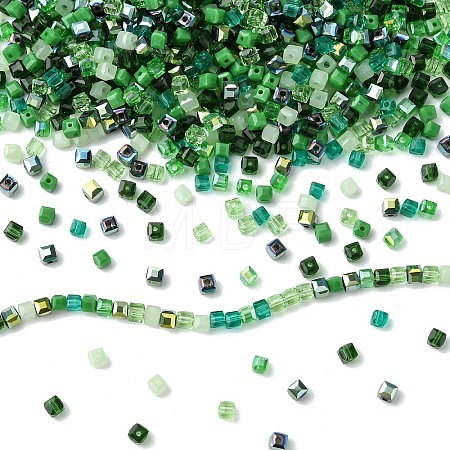 500Pcs Cube Glass Beads GLAA-YWC0005-01H-1