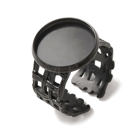 Woven Bezel 304 Stainless Steel Cuff Ring Components SA-CBAD8FA-01EB-04-1