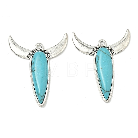 Bohemian Synthetic Turquoise Cattle Pendants FIND-Z112-01AS-03-1