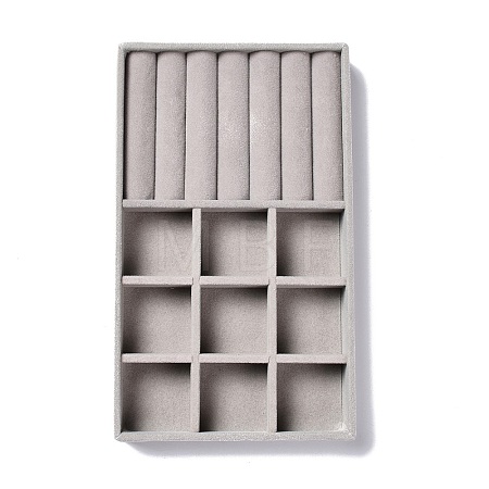 9-Grid Rectangle Velvet Jewelry Trays ODIS-O005-01B-1