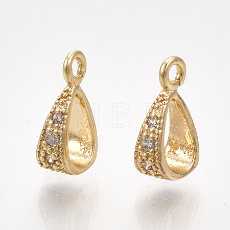Brass Cubic Zirconia Tube Bails KK-S350-380G-1