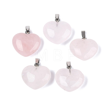 Natural Rose Quartz Pendants G-N362-05P-15-1