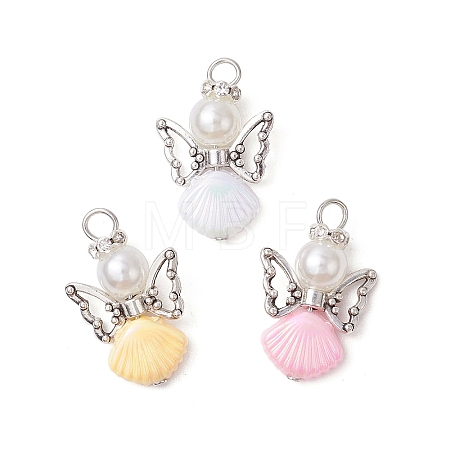 3Pcs 3 Colors Glass Pearl Pendants PALLOY-JF03471-1