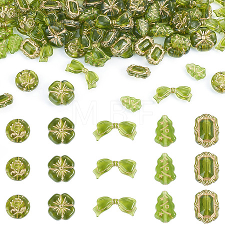 100G 110Pcs 5 Styles Transparent Acrylic Beads OACR-BT0001-08-1