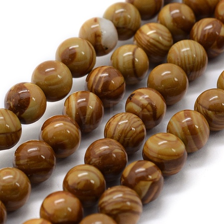 Natural Wood Lace Stone Wooden Jasper Beads Strands X-G-G763-05-6mm-1