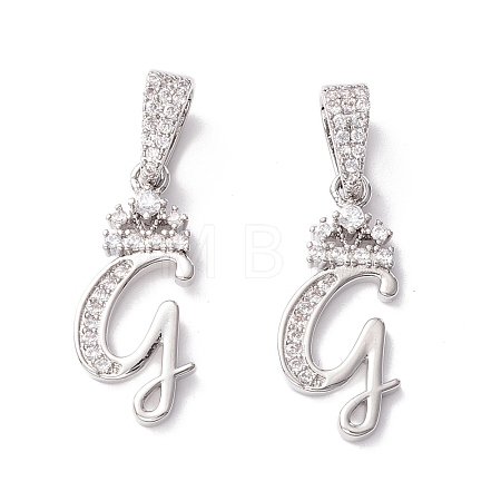 Eco-Friendly Brass Micro Pave Cubic Zirconia Pendants KK-K265-01P-G-1