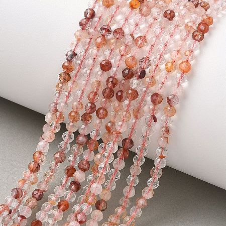 Natural Hematoid Quartz/Ferruginous Quartz Beads Strands G-Z161-A01-3mm-1