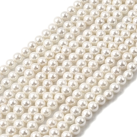 Electroplated Shell Pearl Beads Strands BSHE-K017-5mm-1