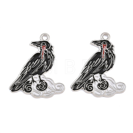 Alloy with Black Enamel Pendants AL-CBA2919-02P-05-1
