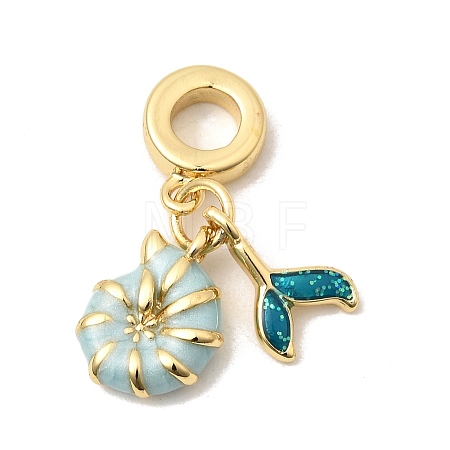 Ocean Brass Enamel European Dangle Charms X-KK-A296-34G-1