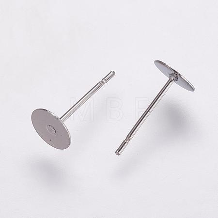 Non-Tarnish 304 Stainless Steel Stud Earring Settings STAS-K146-009-6mm-1