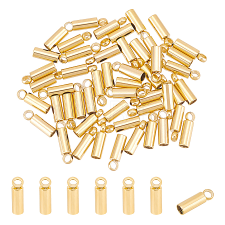 50Pcs 304 Stainless Steel Cord Ends STAS-UN0051-80-1
