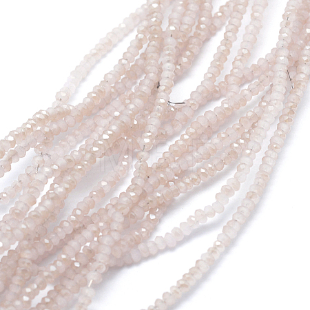 Electroplate Glass Beads Strands X-EGLA-J144-HR-C07-1