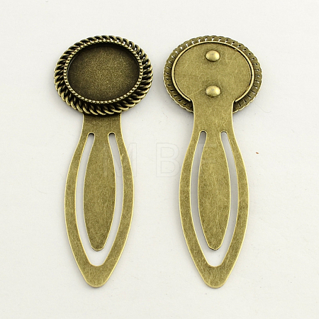 20mm Tray Bookmark Cabochon Settings PALLOY-S033-39AB-NR-1