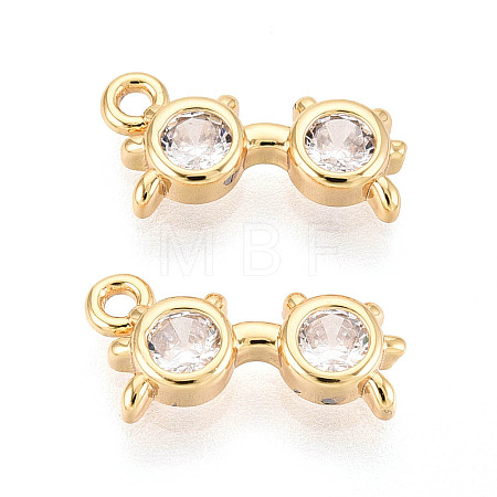 Brass Pave Cubic Zirconia Charms KK-N263-109G-1