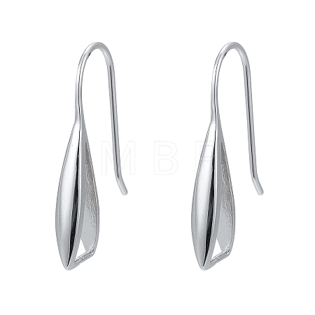 Anti-Tarnish Rhodium Plated 925 Sterling Silver Earring Hooks STER-F033-41P-1