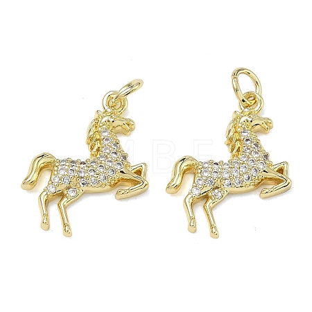Brass Micro Pave Clear Cubic Zirconia Pendants KK-A294-01C-G-1