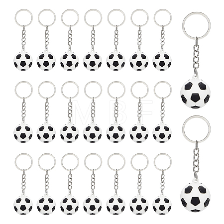 30Pcs Sports Theme Silicone Keychains KEYC-GA0001-59-1