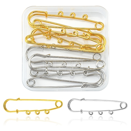 8Pcs 2 Colors Stainless Steel Safety Pins STAS-YW0001-38-1