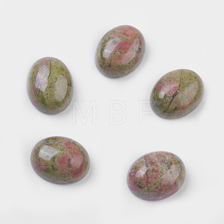 Natural Unakite Cabochons X-G-10x8x4-1