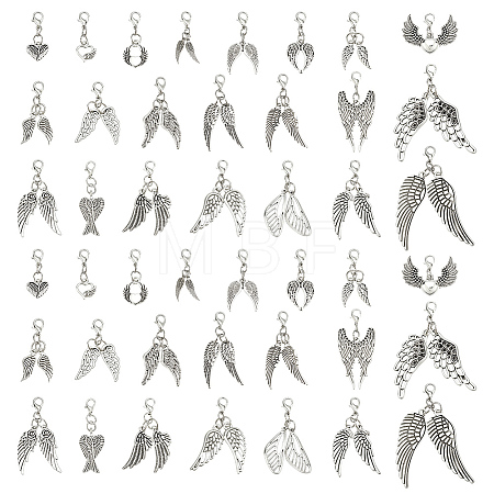 60Pcs Wing Alloy Pendant Decorations HJEW-ME00122-1