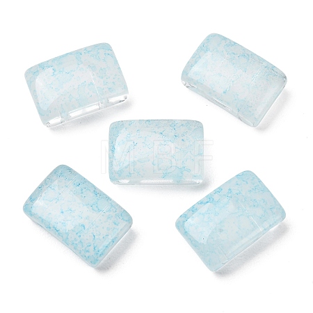 2-Hole Baking Paint Transparent Glass Beads GL-CBA5BF9-01A-1