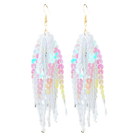 Acrylic & Plastic Glitter Tassel Dangle Earrings FS-WGEB983-07-1