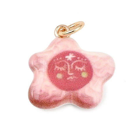 Brass Enamel Pendants ENAM-I087-03F-1