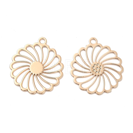 Long-Lasting Plated Brass Filigree Pendant Rhinestone Setting KK-K336-28KCG-1