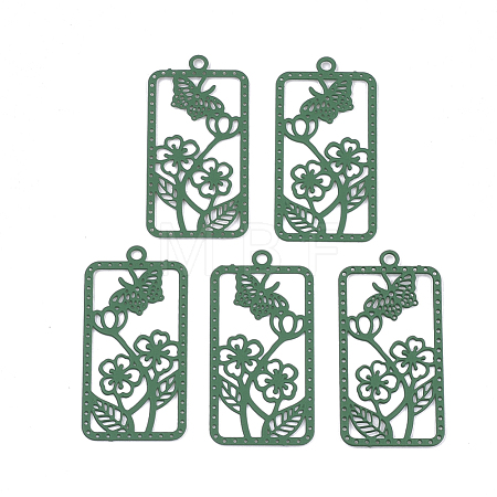 430 Stainless Steel Filigree Pendants STAS-S108-20B-1