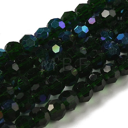 Electroplate Transparent Glass Beads Strands EGLA-A035-T6mm-L10-1