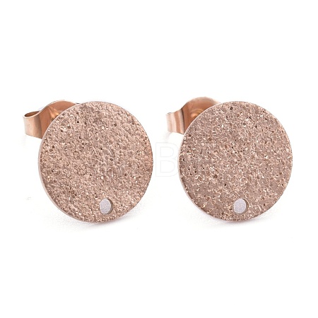 Ion Plating(IP) 304 Stainless Steel Stud Earring Findings STAS-Z021-C-01RG-1