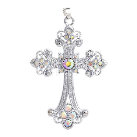 Alloy Rhinestone Big Pendants PALLOY-P198-01P-D-1
