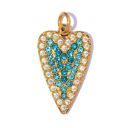 304 Stainless Steel with Rhinestone Pendants RB-A26-06-02-34G-02-1